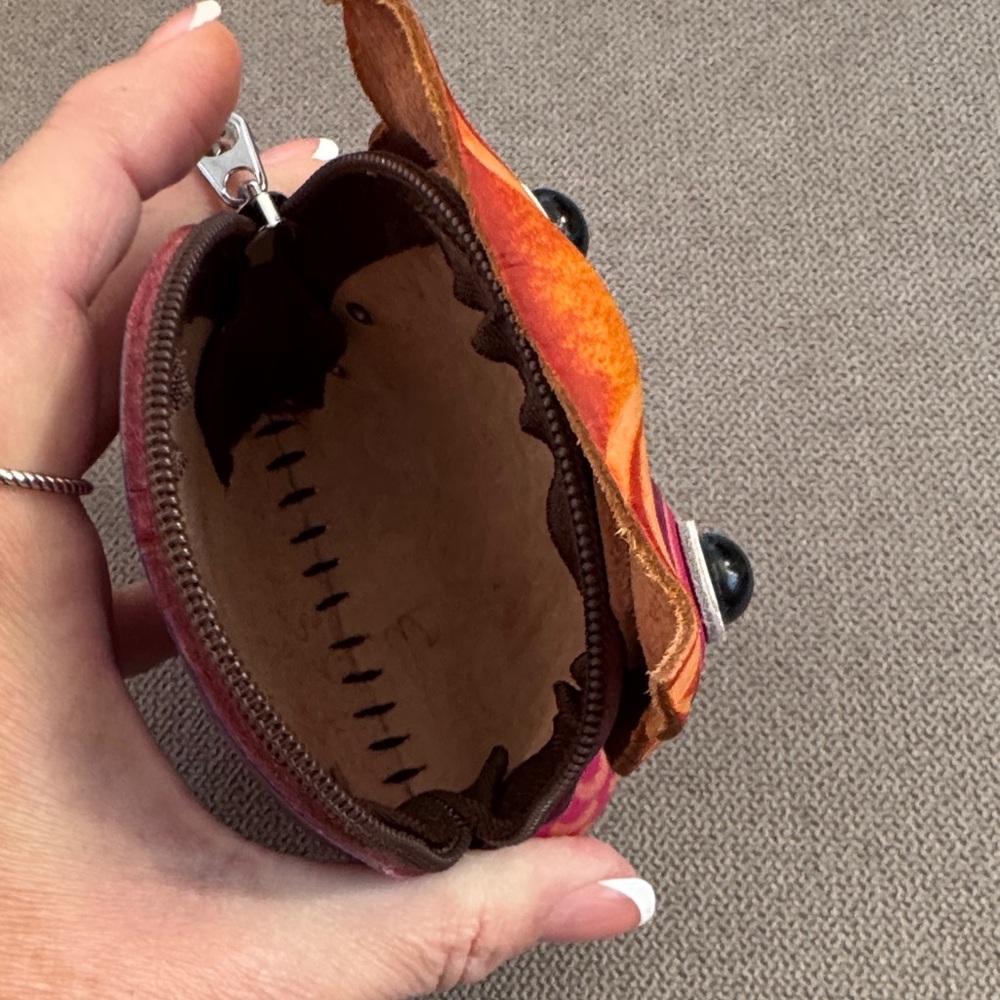 Colorful Leather Owl Coin Purse Wristlet - Multicolor - Picture 3 of 3
